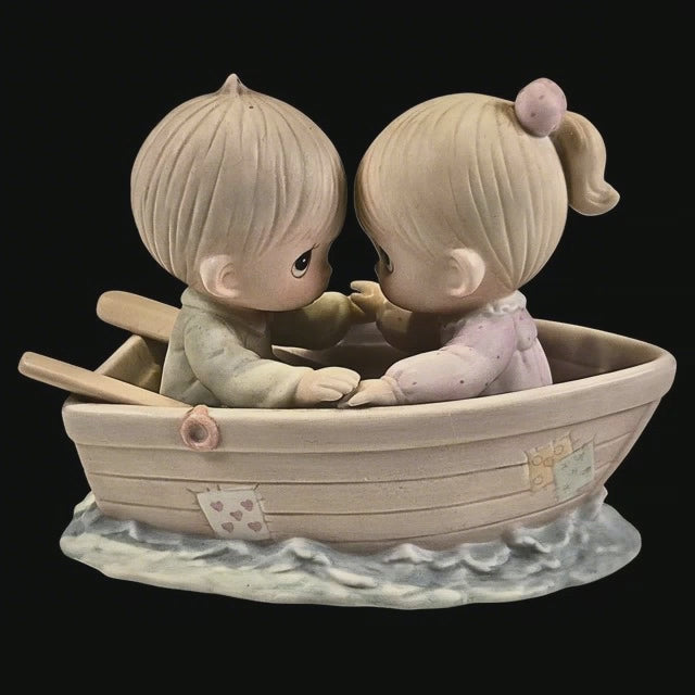 Precious Moments "Friends Never Drift Apart" 1985 No. 100250 | Wood Base| No Box