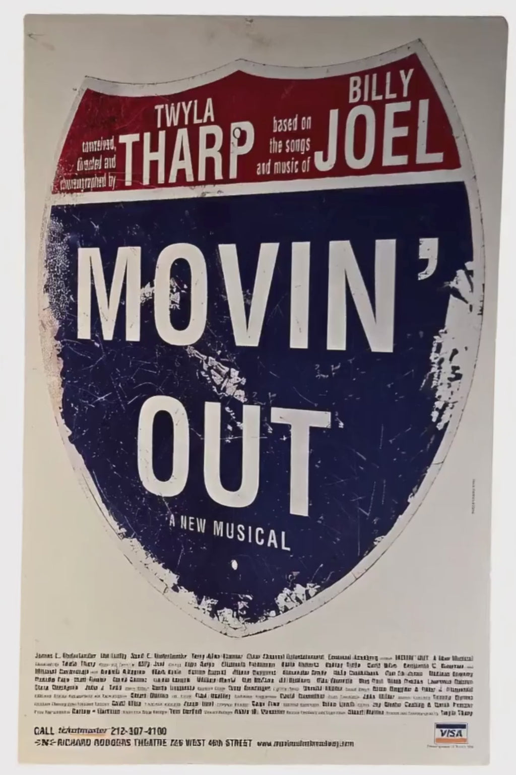 Original 2002 ‘MOVIN’ OUT’ Broadway Musical Poster - Rare Theatre Display