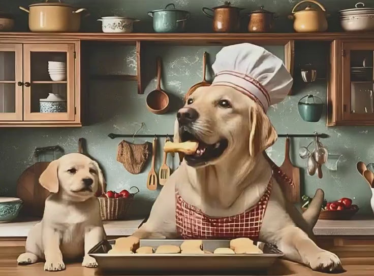 Golden Retriever Dog & Cute Puppy Baking | Kids' Puzzle, 30-Piece | Educational Toys, Family Game Night, Kids Gifts, Pet Lovers, Interactive Learning