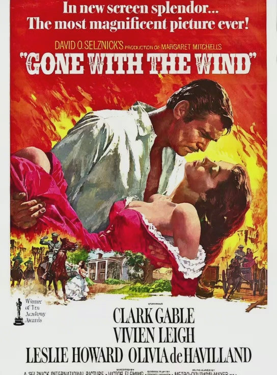 Classic 1939 GONE WITH THE WIND 12" x 18" Movie Reproduction Poster | Unframed