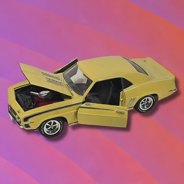 Ertl American Muscle 1969 Chevrolet Camaro SS Yellow 1:18 Diecast Car | No Box