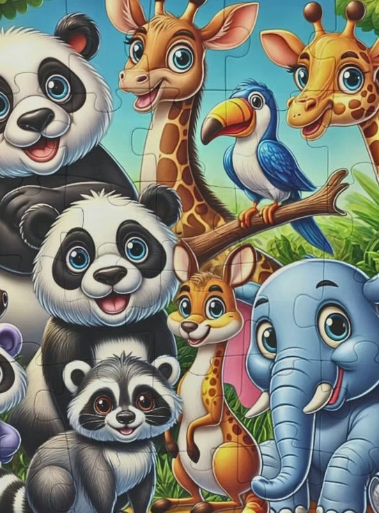 Cute Cartoon Animals | Kids Puzzle | 14" x 11" 30-Piece